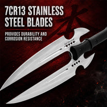 Load image into Gallery viewer, Honshu Double-Headed Spear | Two 14 1/4 Inch 7Cr13 Stainless Steel Blades
