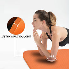 Load image into Gallery viewer, Hatha Yoga Large TPE Yoga Mat 6'x4'x1/2" Extra Thick Non-Slip Exercise Mat - for Yoga Pilates &amp; Home Gym Workouts(Orange)
