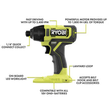 Load image into Gallery viewer, 6 Power Tools Combo Kit Bundle with Buho Tool Bag, and Holster, 6 Ryobi Tools, 2 Batteries, Charger, and 40 Piece Drill Bit Set
