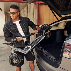 Electric Scooter for Adults, Carbon Fiber Ultra Light 31 Miles Long Range, Max Speed 20MPH, 7.5in. Wider Deck, 9.5in. Tubeless Fat Tires, UL Certified