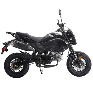 X-PRO 125cc Adult Gas Motorcycle Dirt Motorcycle Street Bike,Big 12" Wheels!(Black)