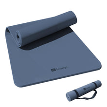 Load image into Gallery viewer, Extra Wide &amp; Thick TPE Yoga Mat, 7mm, Navy Blue
