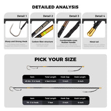 Load image into Gallery viewer, TRHUNTER Carbon Fiber Fishing Gaff Saltwater Fish Gaff with S316 Stainless Steel Fishing Hook (Black Gaff - 7' - 3'' Hook)
