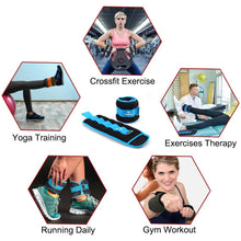Load image into Gallery viewer, Ankle Weights for Women, Men and Kids - 4 LBS x 2 Strength Training Wrist/Leg/Arm Weight -(Sky Blue)
