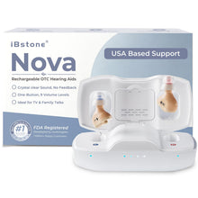 Load image into Gallery viewer, iBstone Nova Hearing Aids for Seniors Adults: Superior Sound Quality - Smart Noise Cancelling - No Feedback - 1.5Hrs Charging for 100Hrs Working - Come with Anti-Lost Lanyard - Over-the-Counter
