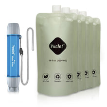 Load image into Gallery viewer, Yuclet Squeeze Water Filtration System with 34-Oz Pouches &amp; Filter Straw

