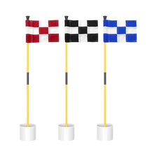Load image into Gallery viewer, KINGTOP 3 ft Yellow Golf Flagstick Sets with Checkered Flags, 3 Pack
