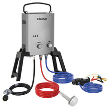 Load image into Gallery viewer, CAMPLUX 1.32 GPM Portable Outdoor Tankless Water Heater Propane Instant Hot Camping Shower Pump w/Freestanding Stand and Carry Bag, AY132GMax, Gray
