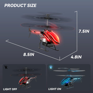 RC Helicopter, Remote Control Helicopter for Kids with 30Mins Flight(2 Batteries), 7+1 LED Light Modes, Altitude Hold
