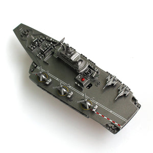 Military Remote Control Aircraft Carrier Model RC Boat Ship Speedboat Yacht Electric Water Toy - Silver (2.4G No Antenna)