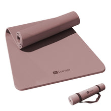 Load image into Gallery viewer, KEEP Non-Slip Large Yoga Mat,Extra Long and Wide Exercise &amp; Fitness Mat( 72"Lx32"Wx7mm Thick) with Free Carrying Strap,Professional TPE Workout Mat for All Types of Yoga, 7mm, Smoky Pink
