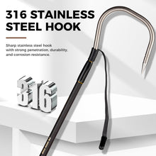 Load image into Gallery viewer, TRHUNTER Carbon Fiber Fishing Gaff Saltwater Fish Gaff with S316 Stainless Steel Fishing Hook (Brown Gaff - 4'8'' - 4'' Hook)
