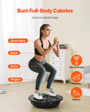 Load image into Gallery viewer, VEVOR 23-inch Half Exercise Ball Trainer, 660 lbs Capacity Balance Ball, Includes Resistance Bands and Pump- Black
