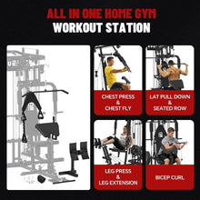 Load image into Gallery viewer, FAGUS H All in One Home Gym System Workout Station with Weight Bench, Black Multi-Function Smithe Machine Power Cage

