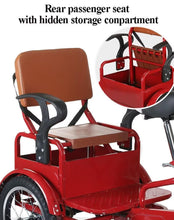 Load image into Gallery viewer, Folding Elderly Tricycle, Adult Rickshaw Pedal Tricycle, Leisure Vehicle,16inch Tandem Trike with Rear Seat (Black 16 in)
