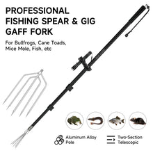 Load image into Gallery viewer, SANLIKE 8ft Fishing Harpoon Spear Gaff Gig, Frog Flounder Fork Hook, Grey
