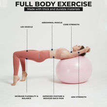 Load image into Gallery viewer, NEUMEE Yoga Ball Chair with 65cm Exercise Ball &amp; 2 Resistance Bands (Pink)
