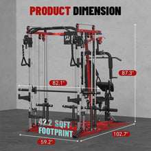 Load image into Gallery viewer, FAGUS H All in One Home Gym System Workout Station with Adjustable Weight Bench- Red

