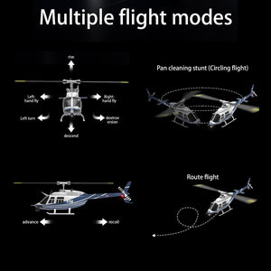 C138 Remote Control Helicopter, Bell206 Helicopter 2.4GHz 4CH Single Propeller Aileron RC Aircraft One Click Roll Takeoff