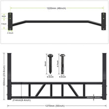 Load image into Gallery viewer, SELEWARE 48'' Multi-grip Pull Up Bar with Hangers - Black
