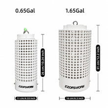 Load image into Gallery viewer, Bait Cage for Fishing, Chum Bucket &amp; Bait Barrel, PVC Fish Chum Cage with 316 Stainless Steel, Bait Bucket for Saltwater Fishing, 360° Water Flow, Indestructible with 32Feet Glow Rope (Small)
