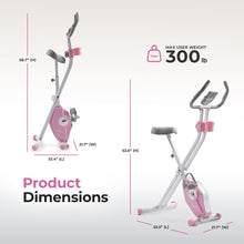 Load image into Gallery viewer, Sunny Health &amp; Fitness Smart Folding X-Bike, Portable Compact Exercise Bike -Pink
