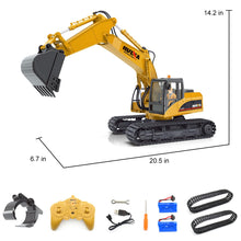 Load image into Gallery viewer, Remote Control Excavator Construction Toys - 15 Channel 3 in 1 RC Excavator with Metal Shovel, 2 Tracks

