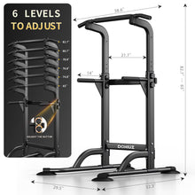 Load image into Gallery viewer, DONIUZ Power Tower Pull Up Bar and Dip Station, Multi-Function Home Gym-(BLACK)
