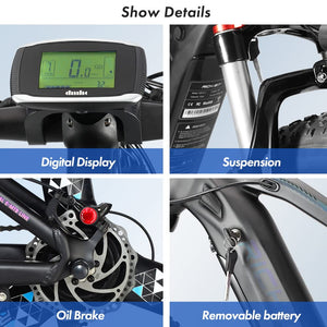 Electric Bikes for Adults,29inch Fat Tire Electric Mountain Bicycle,500w 48v Hidden in The Frame Removable Battery