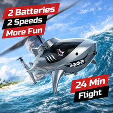 Load image into Gallery viewer, RC Shark Helicopter with Altitude Hold, One Key Takeoff/Landing, LED Lights, 2 Batteries

