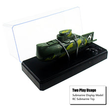 Load image into Gallery viewer, Tipmant Mini RC Submarine Remote Control Boat Ship Military Model Electronic Water Toy Diving for Fish Tank Water Tub Kids Birthday Gift (Green)
