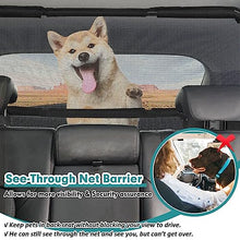 Load image into Gallery viewer, Dog Car Barrier Escape-Proof, 46" Wide Car Divider for 3rd Row Seats &amp; Cargo Area, Durable Cargo Area Dog Car Gate Trunk Barrier with See Through Net Mesh for Small Sized SUV &amp; Vehicles Or Hatchback
