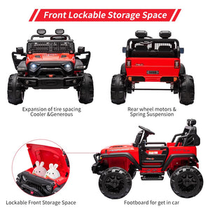 Electric Car for Kids, 24V 2 Seaters Kids Ride On Car with Remote Control, 2 * 120W Motors, 20" Extra Large Seats, LED Headlights