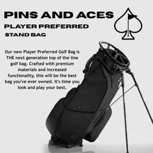 Load image into Gallery viewer, Pins &amp; Aces Player Preferred Golf Bag - Premium Design, Lightweight Golf Bag with Stand - Velvet-Lined 14-Way Club Divider System (Obsidian)
