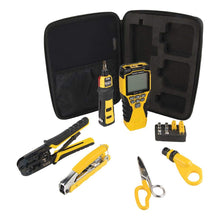 Load image into Gallery viewer, Klein Tools Cable Installation Tool Set with Crimper, Tester, Snips, Punchdown Tool, and Case (6 Pieces)
