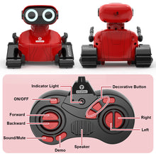 Load image into Gallery viewer, Robot Toys, Remote Control Robot Toy, RC Robots for Kids with LED Eyes, Flexible Head &amp; Arms (Red)
