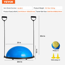 Load image into Gallery viewer, VEVOR 23-inch Half Exercise Ball Trainer, 660 lbs Capacity Balance Ball - Blue
