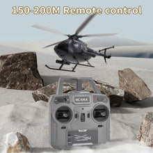 Load image into Gallery viewer, Remote Control Helicopter, C189 MD500 RC Helicopter Model, 1/28 Scale 4CH Single-Rotor Helicopter with 6-Axis Gyro and Brushless Motor (Black)
