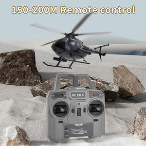Remote Control Helicopter, C189 MD500 RC Helicopter Model, 1/28 Scale 4CH Single-Rotor Helicopter with 6-Axis Gyro and Brushless Motor (Black)