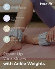 Load image into Gallery viewer, kure.fit Weighted Bangles | Adjustable Wrist and Ankle Weights for Women 1LB Each (Set of 2) Heather Gray
