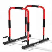 Load image into Gallery viewer, 2026 Upgrade Adjustable 2-in-1 Dip Bar Station &amp; Push Up Bars for Home Gym - Red
