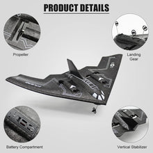 Load image into Gallery viewer, RC Airplane Remote Control B-2 Spirit Stealth Bomber Plane, 2.4Ghz 2CH Foam Drone Ready to Fly Aircraft Toy for Kids and Adults
