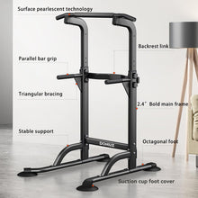 Load image into Gallery viewer, DONIUZ Power Tower Pull Up Bar and Dip Station, Multi-Function Home Gym-(BLACK)
