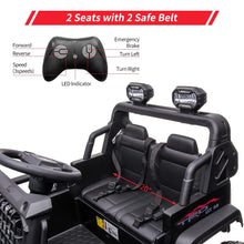 Load image into Gallery viewer, 24V Kids Ride On Car with Remote Control, 2 Seats 20“ Extra Large Seat Wide Truck, 7Ah Battery Electric Vehicle (Black)
