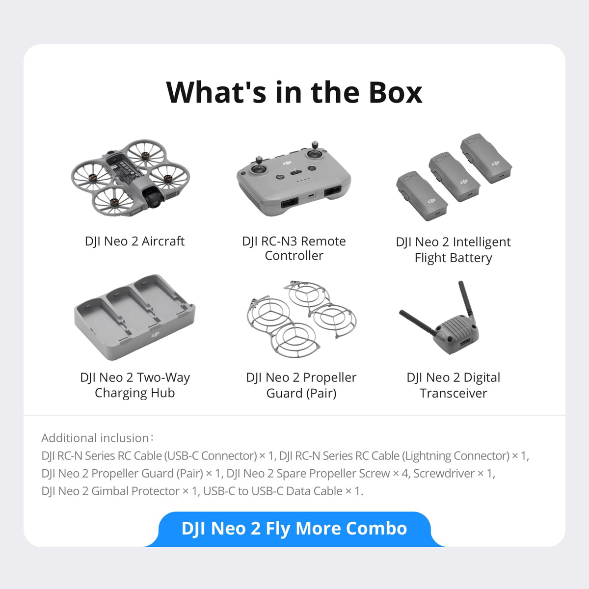 DJI Neo 2 Fly More Combo With RC-N3 Remote Controller, Stable Transmis ...