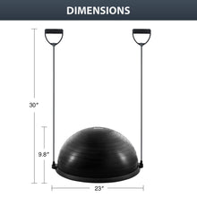 Load image into Gallery viewer, ZELUS Balance Ball Trainer with Resistance Bands &amp; Foot Pump, Inflatable Yoga Ball , 330lb Cap (Black)
