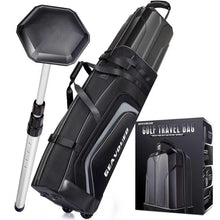 Load image into Gallery viewer, GEAVOUED Golf Travel Bag with Hard Case Top and Wheels,Premium Oxford Fabric,Golf Travel Bags for Airlines,Protect Your Club for Safe Transport(Black/Grey)
