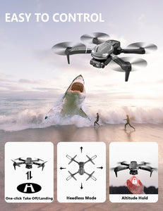 Cool Mini Drone with Camera for Kids Adults Beginners, 1080P FPV Camera Remote Control Drone for Kids with 3 Batteries, One-Click Take Off/Landing