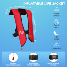 Load image into Gallery viewer, VOGUCCLO | Manual Inflatable Life Jacket for Adults| Supports up to 330 lbs
