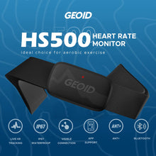 Load image into Gallery viewer, GEOID HS500 Heart Rate Monitor, Heart Rate Sensor Chest Strap, Protocol ANT+/Bluetooth -Black
